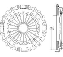 Диск сцепления нажимной для автомобилей Volvo FH/FM /FMX ; Renault C/D/K/T 430мм TRIALLI FS 704