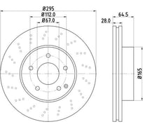 Диск тормозной для автомобилей Mercedes C передний d=295 TRIALLI DF 150113