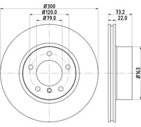Диск тормозной для автомобилей BMW 1 / 3 передний d=300 TRIALLI DF 261007