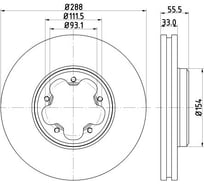 Диск тормозной для автомобилей Ford Transit передний d=288 TRIALLI DF 105107