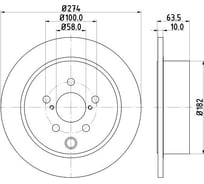 Диск тормозной для автомобилей Subaru Impreza / Forester / XV / задний d=274 TRIALLI DF 220112