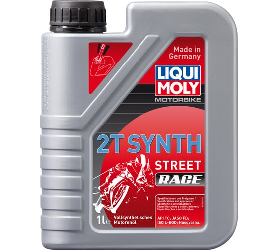 Синтетическое моторное масло 2T Synth Street Race TC 1 л, для 2-тактных мотоциклов Motorbike LIQUI MOLY 1505 1