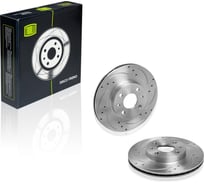 Диск тормозной TRIALLI для автомобилей Лада 2112 R14 передний d=260 левый / правый с перфорацией и технологической выточкой, окрашенный (2 шт.) DF 544