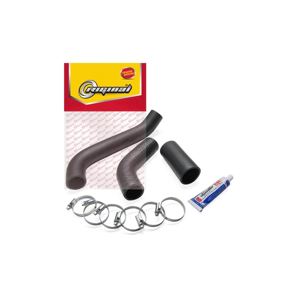 Патрубки радиатора 3 шт, с хомутами и герметиком для а/м ГАЗ 3302 дв ...