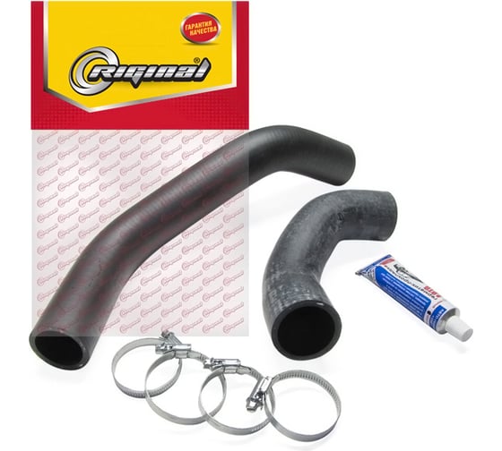 Патрубки радиатора 2 шт, с хомутами и герметиком для а/м ГАЗ 3302 дв.Cummins Бизнес до 2012 г.в. Riginal RG3302-38-1303000-12 1