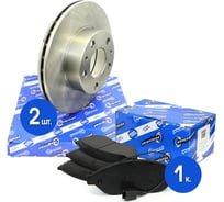 Диски тормозные с колодками передние комплект для а/м Citroen Jumper/Fiat Ducato/Peugeot Boxer 94- Riginal RGDF2721KIT