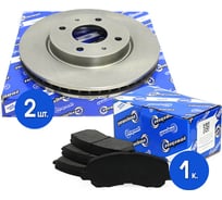 Диски тормозные с колодками передние комплект для а/м Mitsubishi Galant VI/Lanser Riginal RGDF4809KIT