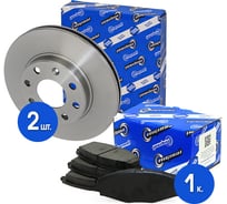 Диски тормозные с колодками передние комплект для а/м Chevrolet Lanos/Aveo/Spark/Daewoo Nexia R13 Riginal RGDF1609KIT