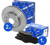 Диски тормозные с колодками передние комплект для а/м Chevrolet Lacetti/Epica/Daewoo Nubira Riginal RGDF7218KIT