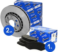 Диски тормозные с колодками передние комплект для а/м Daewoo Nexia 16V/Lanos R14 Riginal RGDF1625KIT