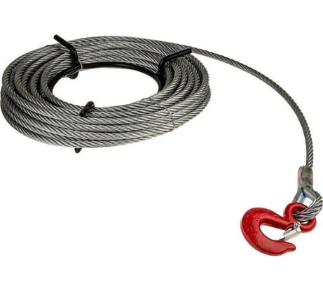 Трос стальной канат для лебёдки (6 ммх20 м; 500 кг; крюк) OCALIFT tros6nk20m