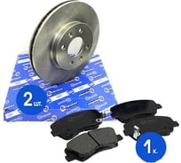 Диски тормозные с колодками передние комплект для а/м Kia Rio III 11-/Hyundai Solaris 10- Riginal RGDF6198KIT