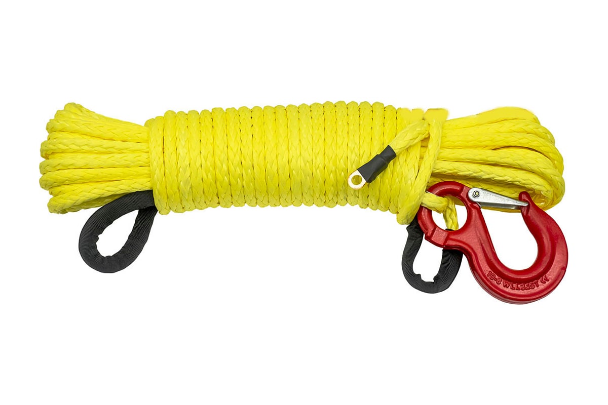 Трос синтетический 10 мм, 25 м, готовый для лебёдки РИФ Rope10mm25m ...
