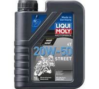 Минеральное моторное масло для 4-тактных мотоциклов Motorbike 4T Street 20W-50 SG/SJ/SL (1 л) LIQUI MOLY 1500