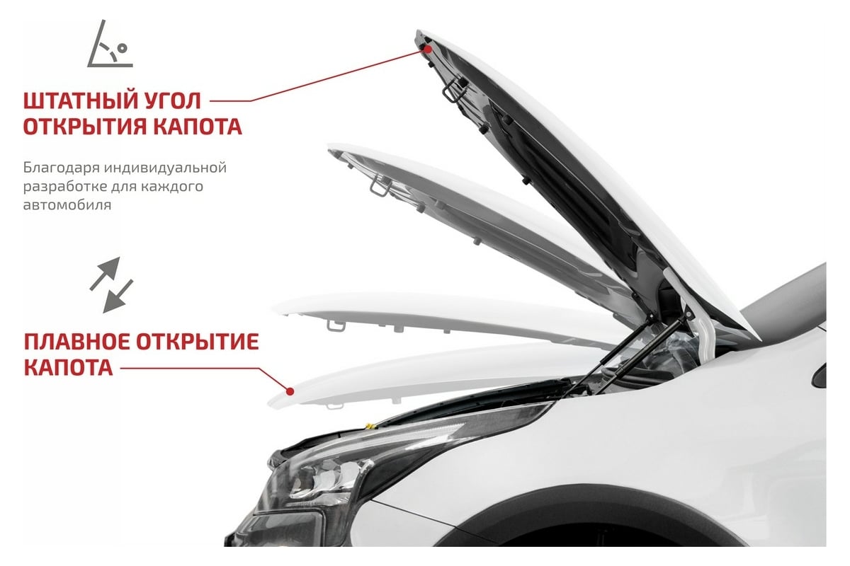 Упоры капота для Changan CS35 Plus I поколение 2018-н.в., 2 шт АвтоУпор ...