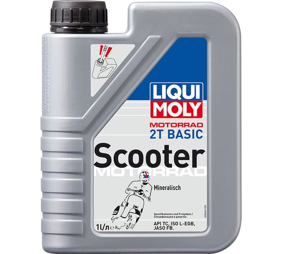 Минеральное моторное масло для скутеров LIQUI MOLY Motorrad Scooter 2T Basic TC 1л 8068