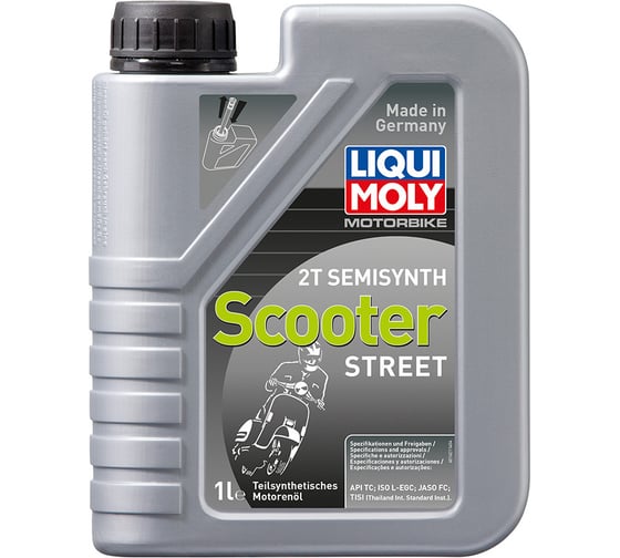 Полусинтетическое моторное масло для скутеров 1л LIQUI MOLY Motorbike 2T Semisynth Scooter Street 3983
