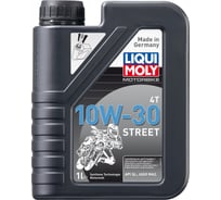 НС-синтетическое моторное масло для 4-тактных мотоциклов LIQUI MOLY Motorbike 4T 10W-30 Street 1л 2526