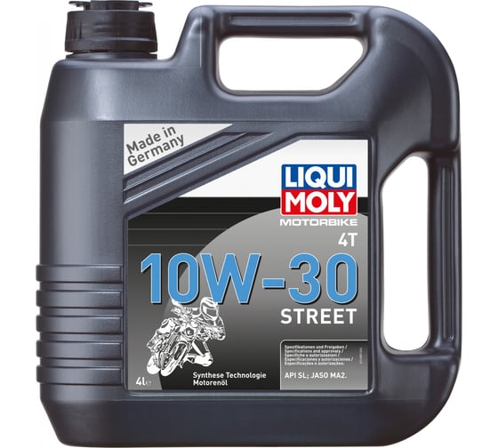 НС-синтетическое моторное масло для 4-тактных мотоциклов LIQUI MOLY Motorbike 4T 10W-30 Street 4л 1688 1