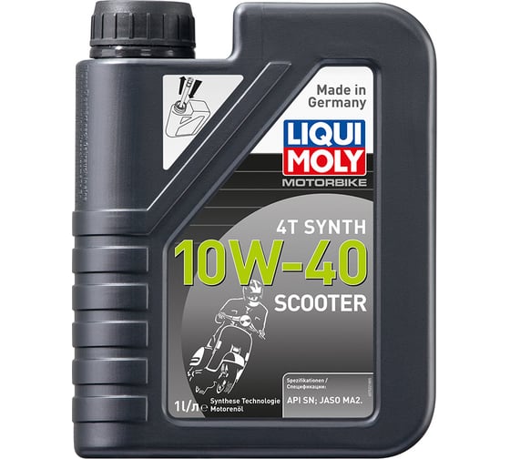 НС-синтетическое моторное масло для скутеров LIQUI MOLY Scooter Motoroil Synth 4T 10W-40 1л 7522 1