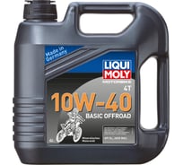 Минеральное моторное масло для 4-тактных мотоциклов 4л 10W-40 LIQUI MOLY Motorbike 4T Basic Offroad 3062