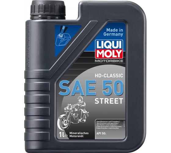 Минеральное моторное масло для 4-тактных мотоциклов 1л LIQUI MOLY Motorbike HD-Classic SAE 50 Street 1572