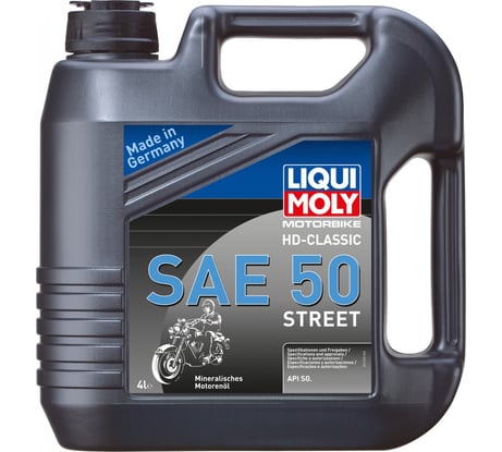 Минеральное моторное масло для 4-тактных мотоциклов 4л LIQUI MOLY Motorbike HD-Classic SAE 50 Street 1230