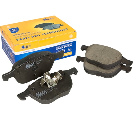 Колодки дисковые передние (с антишумовой накладкой) Ford Focus C-MAX (03-07), Focus II (04-) KRAFT KT 091401 1