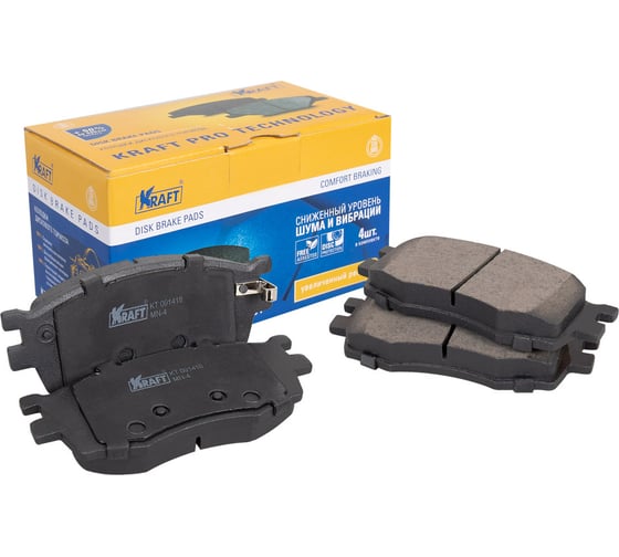Колодки дисковые передние (с антишумовой накладкой) Kia Rio II (05-) KRAFT KT 091418