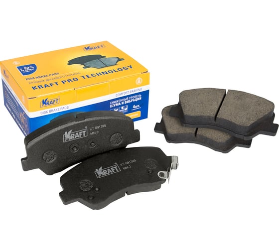 Колодки дисковые передние Hyundai Solaris IV (10-) / Kia Rio III (11-) KRAFT KT 091395