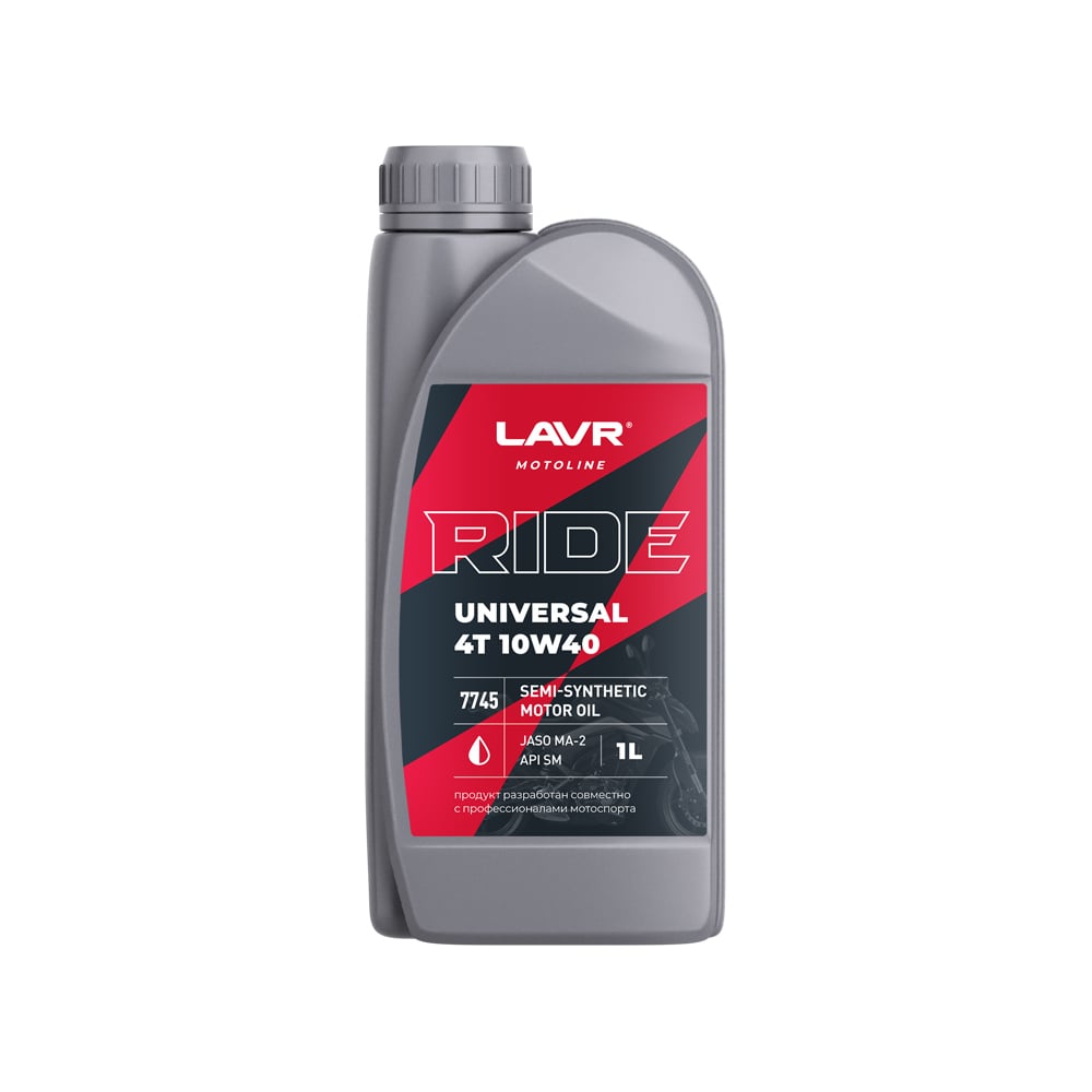 Моторное масло MOTO RIDE UNIVERSAL 4T 10W40 SM, 1 л LAVR Ln7745 ...