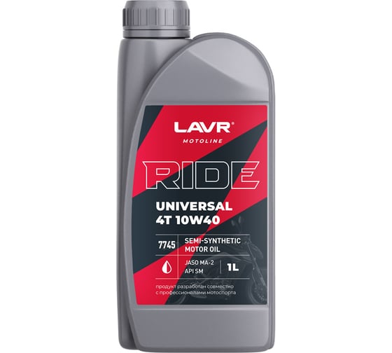 Моторное масло MOTO RIDE UNIVERSAL 4T 10W40 SM, 1 л LAVR Ln7745
