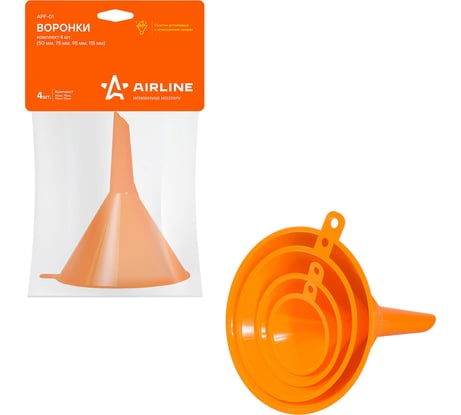 Воронки комплект 4пр. Airline (50, 75, 95, 115мм), пакет с навершием APF-01