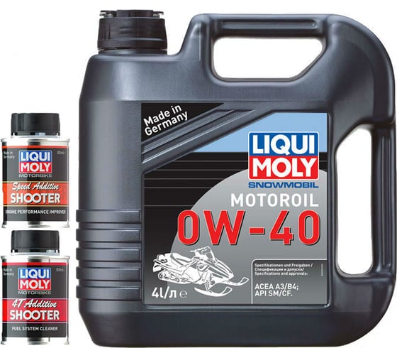 Синтетическое моторное масло для снегохода LIQUI MOLY Snowmobil Motoroil 0W-40 4л+20589*1+20591*1М 2261A 1