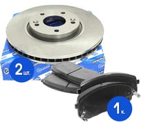 Диски тормозные 2 шт с колодками передние комплект для а/м Hyundai iX35/Sonata (NF)/Kia Sportage Riginal RGDF6108SKIT