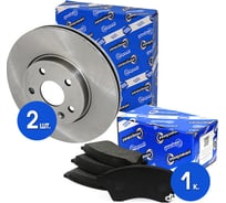 Диски тормозные 2 шт с колодками передние комплект для а/м Chevrolet Cruze, Opel Astra J R15 Riginal RGDF7475KIT