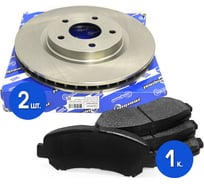 Диски тормозные 2 шт с колодками передние к-т для а/м Nissan Qashqai 07/X-Trail 07-/Renault Koleos Riginal RGDF4964KIT