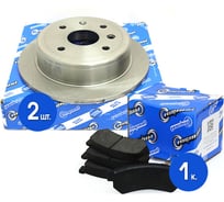 Диски тормозные 2 шт с колодками задние комплект для а/м Chevrolet Lacetti Riginal RGDF7381KIT