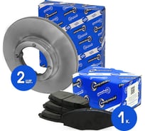 Диски тормозные 2 шт с колодками передние комплект для а/м Daewoo Matiz/Chevrolet Spark II Riginal RGDF4123KIT