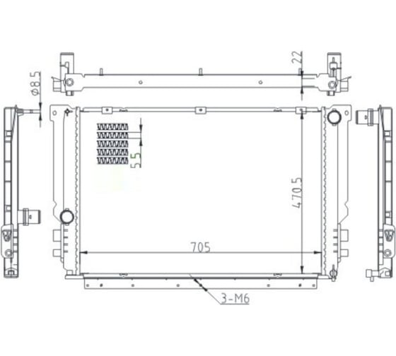 Радиатор охлаждения для а/м Газель Некст дв. EVOtech паяный А21R23.1301010-20 ТМ WONDERFUL 906217 1