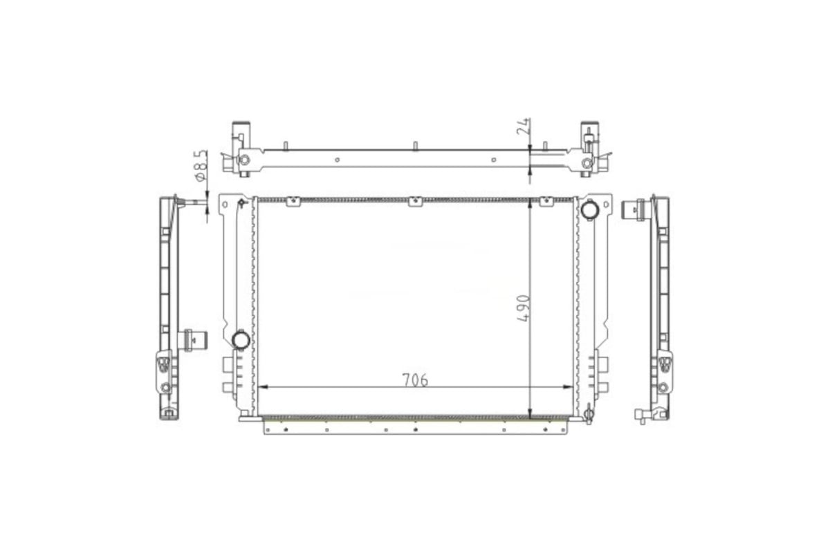 Радиатор охлаждения для а/м Газель Некст дв. EVOtech А21R23.1301010-20 ТМ  WONDERFUL 906216 - выгодная цена, отзывы, характеристики, фото - купить в  Москве и РФ