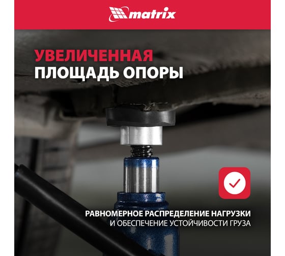 Адаптер для бутылочных домкратов с резиновой накладкой, диаметр штока 28мм MATRIX 50908
