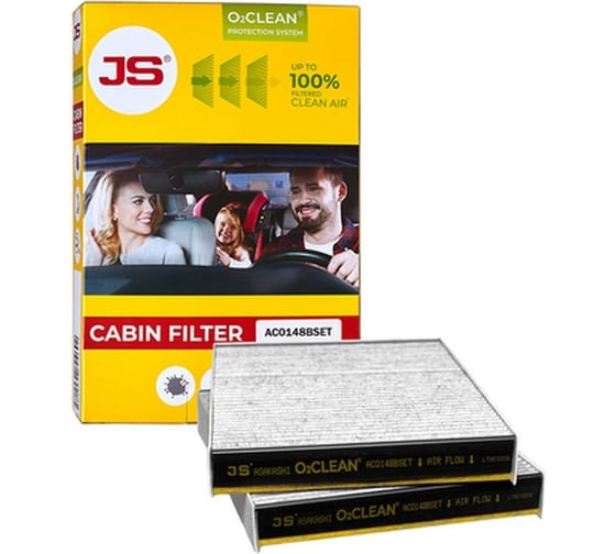 Фильтр салонный антибактериальный O2CLEAN JS Asakashi AC0148BSET-K