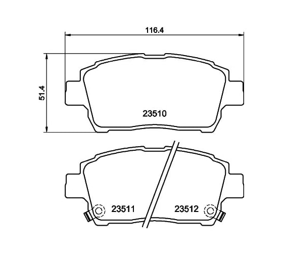 Колодки тормозные NAO передняя ось Hella 8DB 355 027-591