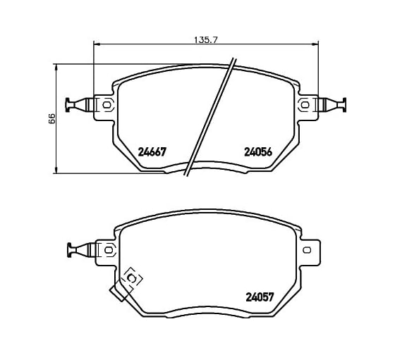 Колодки тормозные NAO передняя ось Hella 8DB 355 028-231