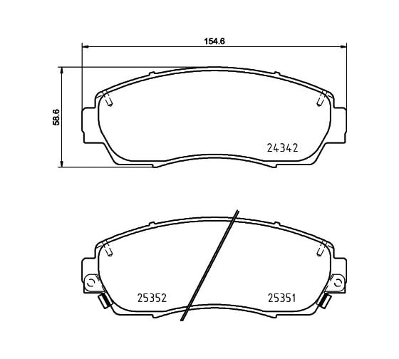 Колодки тормозные NAO передняя ось Hella 8DB 355 028-451