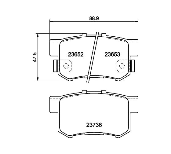 Колодки тормозные NAO задняя ось Hella 8DB 355 027-811