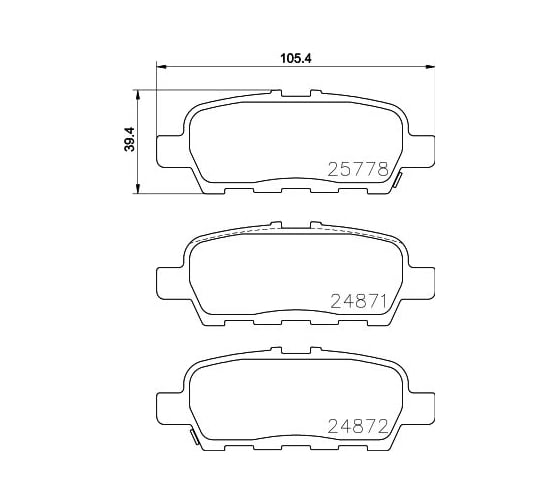 Колодки тормозные NAO задняя ось Hella 8DB 355 028-021