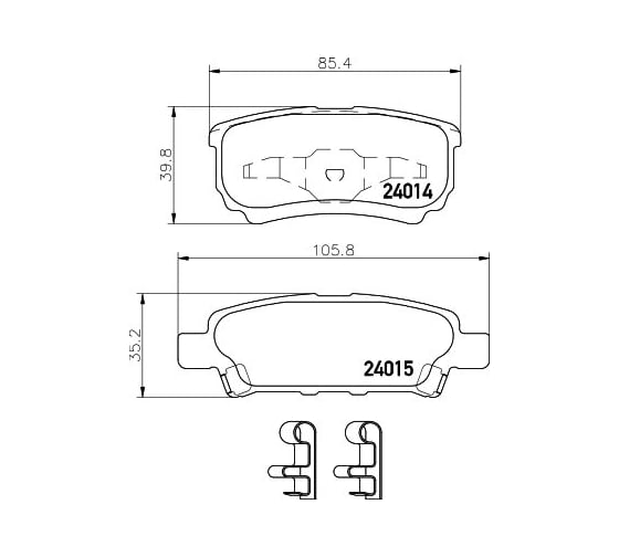 Колодки тормозные NAO задняя ось Hella 8DB 355 028-161