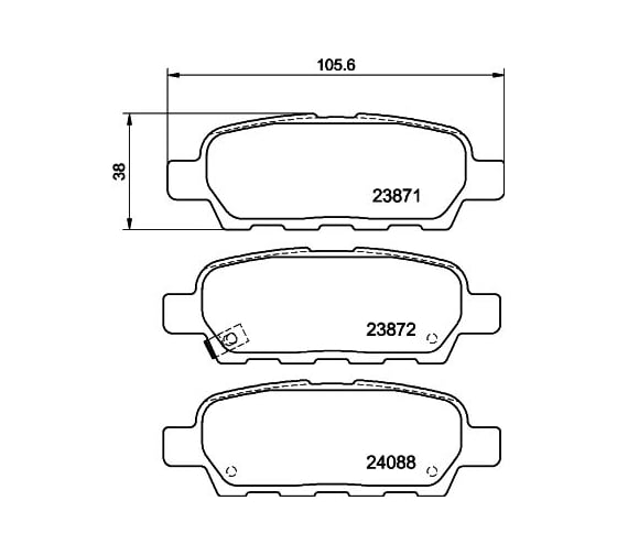 Колодки тормозные NAO задняя ось Hella 8DB 355 028-031